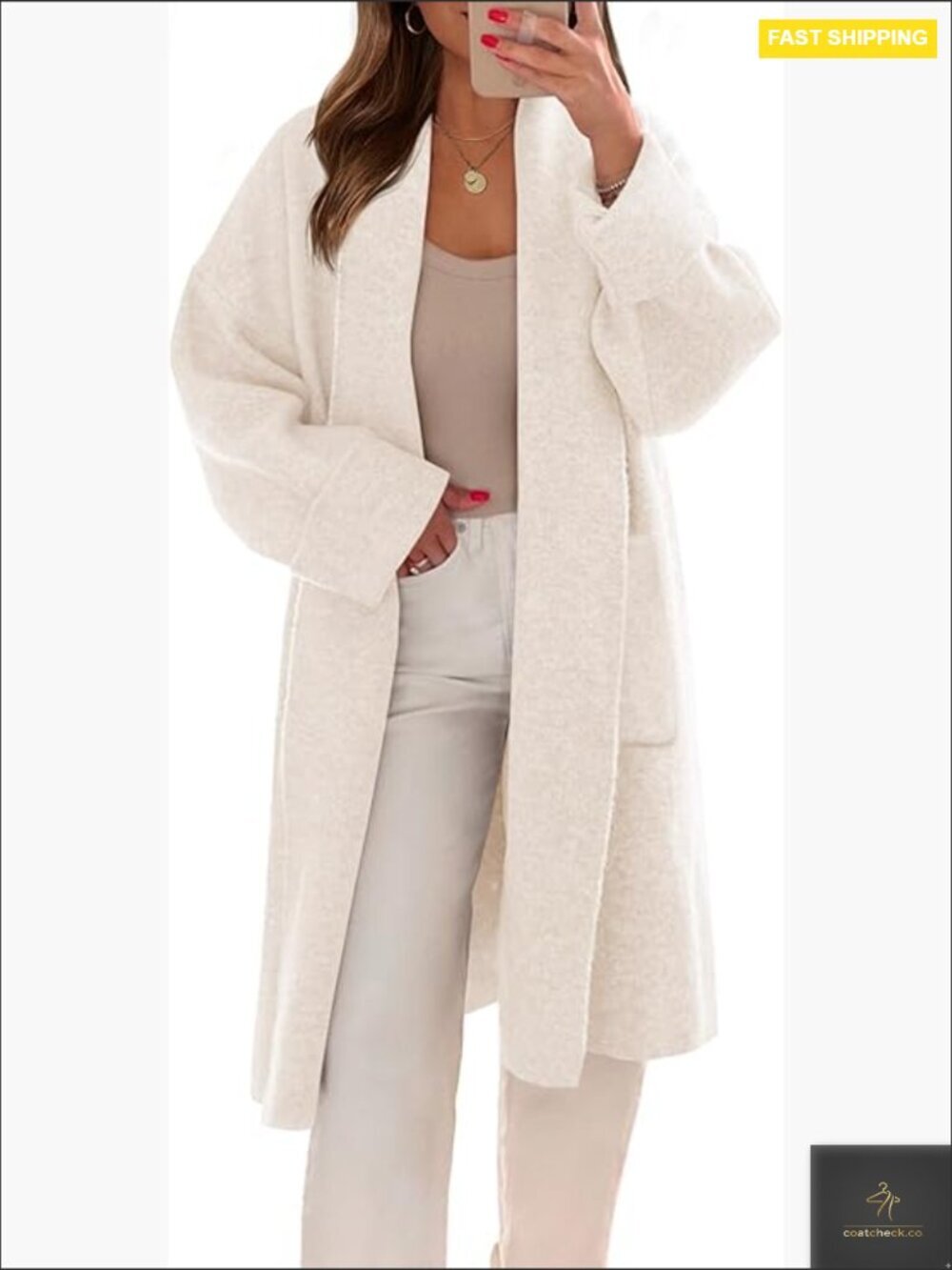 Oversized Chunky Knit Open Front Cardigan Coatigan Jacket Long Sleeve Casual